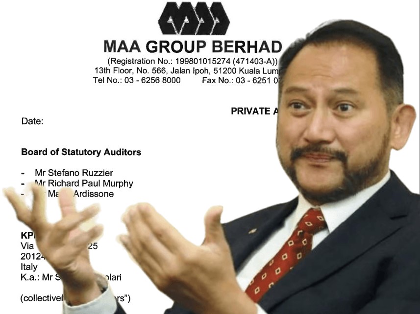 A leaked whistleblower report and documents sit on a desk, exposing a corporate scandal involving a Malaysian royal family member.