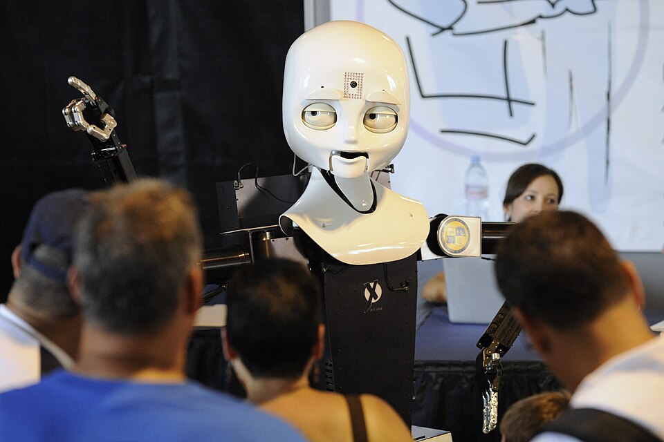 Humanoid Robot Interacting With A Person
