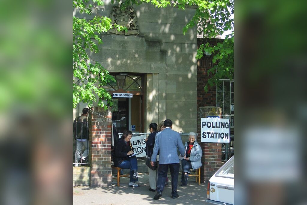 Voters At A Polling Station